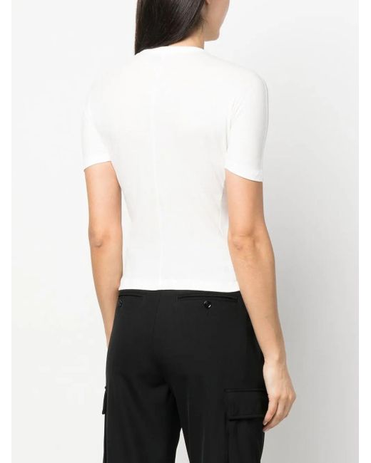 Y-3 White Logo Print Organic Cotton T-shirt - Women's - Organic Cotton