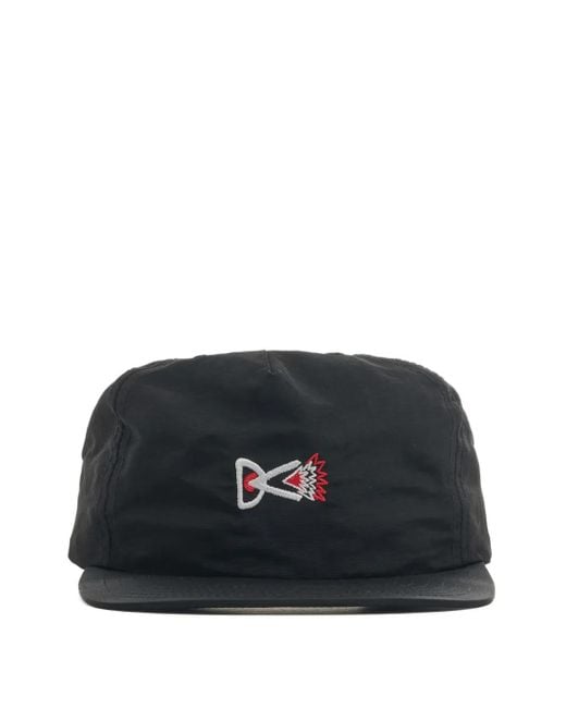 District Vision Black Embroidered-Panel Cap