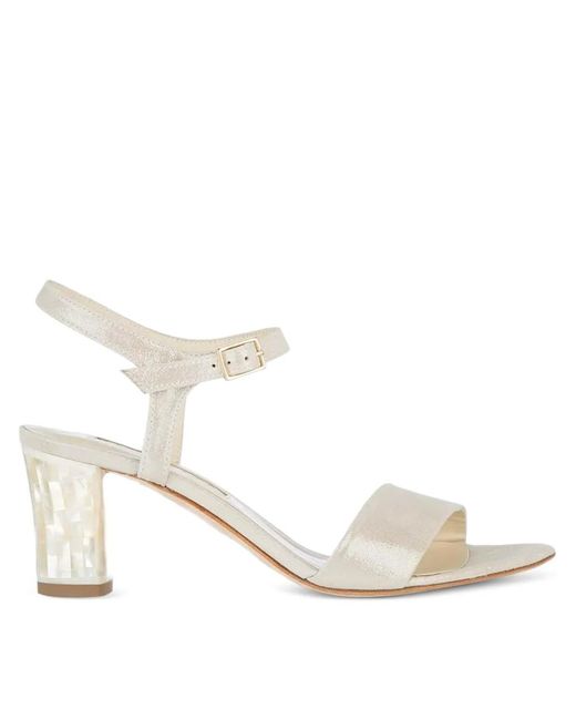 freya rose White Martina Midi Block-Heel Sandals