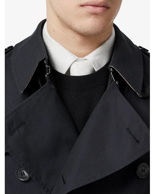Burberry Black Cotton Gabardine Trench Coat for men