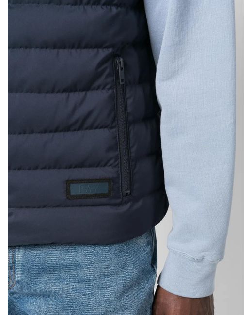 Fay Blue High-Neck Padded Gilet for men