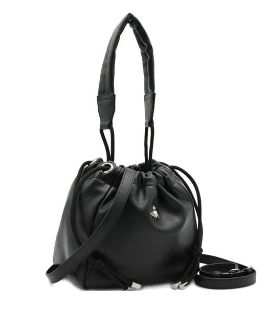 Vivienne Westwood Black Logo-Plaque Bucket Bag