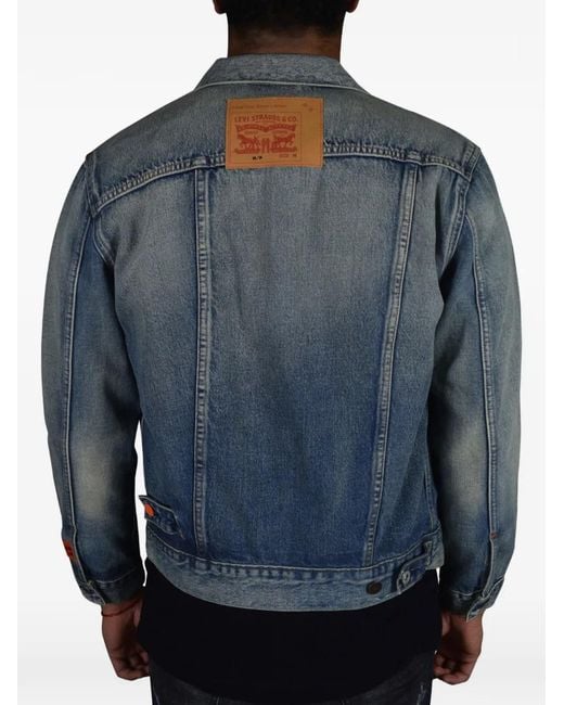 Heron Preston Blue Vintage Denim Trucker Jacket for men