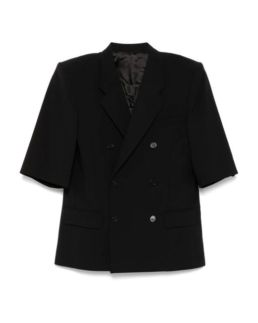 ALAINPAUL Blazer Met Dubbele Rij Knopen En Cropped Mouwen in het Black