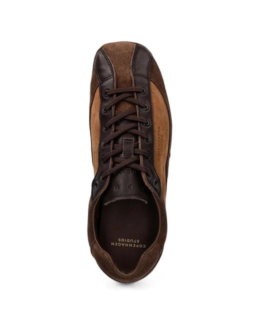 COPENHAGEN Brown Panelled Suede Sneakers