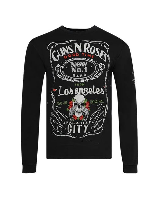 MadeWorn Black Guns N Roses Graphic T-Shirt for men