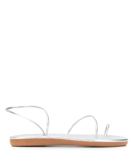 Ancient Greek Sandals White Kansiz Slingback Sandals