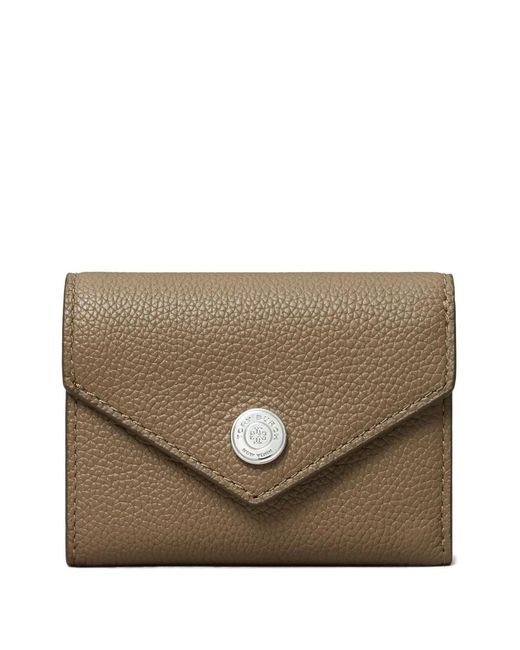 Tory Burch Brown Pebble Envelope Small Wallet