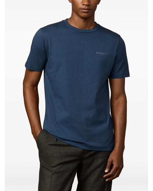 Hackett Blue Logo-Print T-Shirt for men