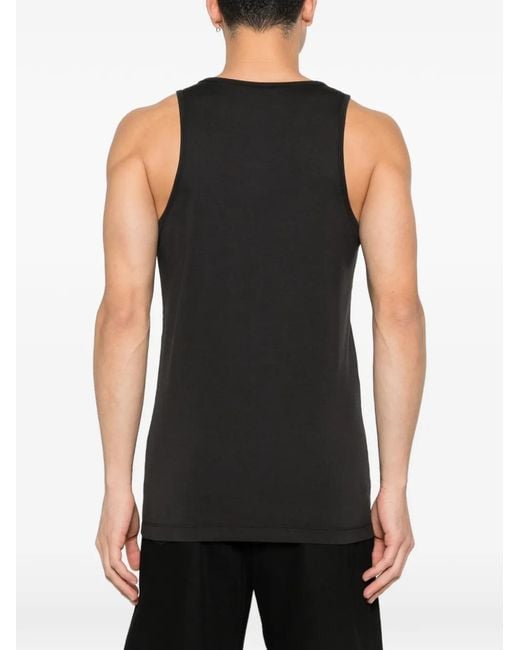 Lemaire Black Round-Neck Tank Top for men