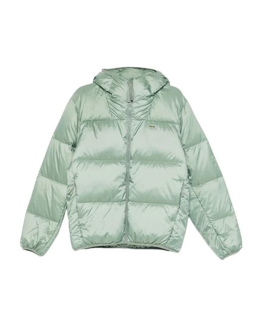Lacoste Green Hooded Zip Coat for men