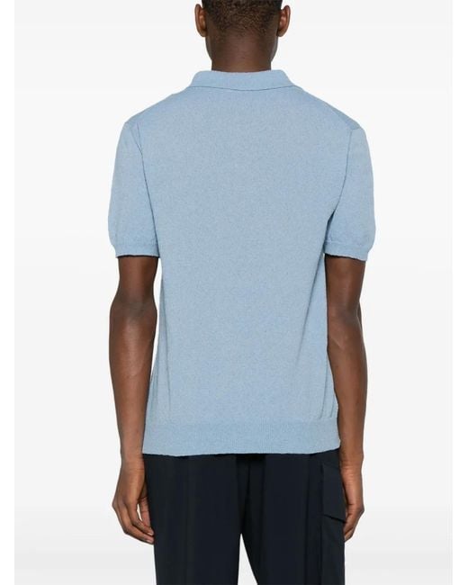 Drumohr Poloshirt Met Split in het Blue voor heren