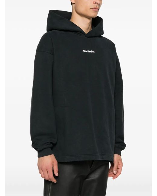 Sudadera con capucha y logo Acne de color Black