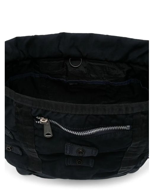 Porter-Yoshida and Co Black Decorative-Studs Shoulder Bag for men