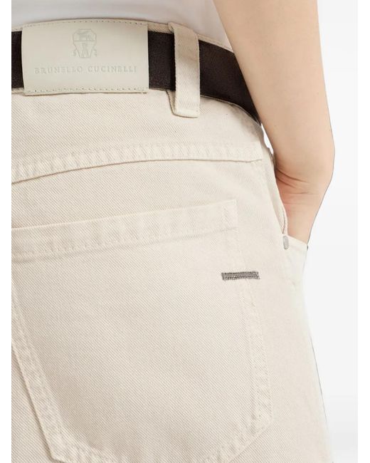 Brunello Cucinelli White Five-Pocket Straight Jeans