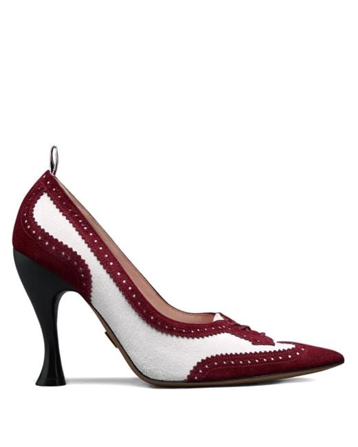 Thom Browne 90 Mm Wingtip Pumps Met Geperforeerd Detail in het Pink