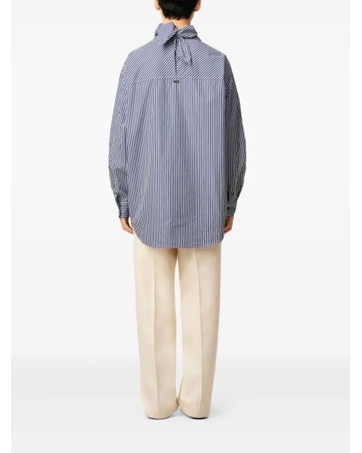 Camicia A Righe Con Colletto Stile Bandana di AMI in Blue