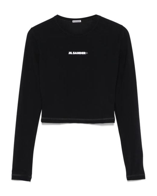 Jil Sander Black Cropped Swim Top