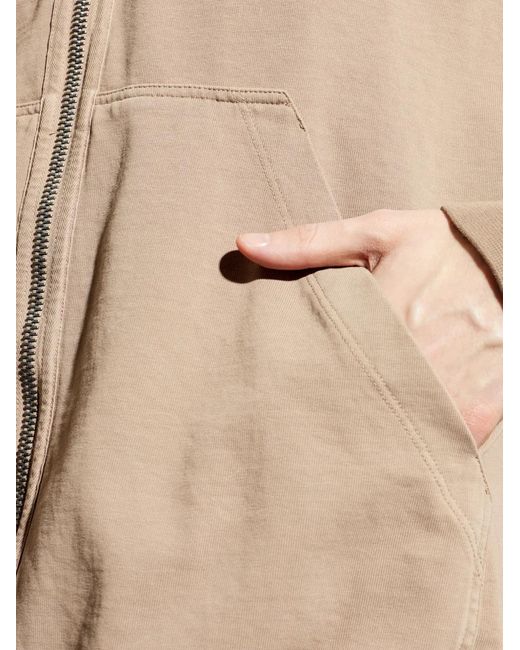 Rick Owens Natural Zip-Up Hoodie for men
