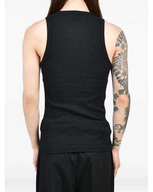 Cmmn Swdn Black Arturo Ribbed Tank Top for men