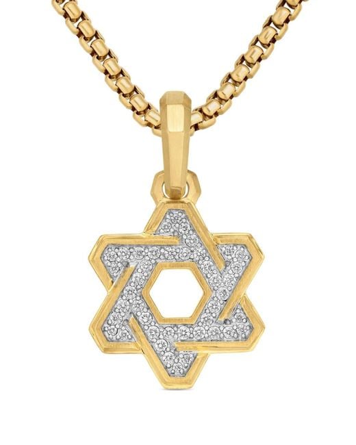 David Yurman Metallic 18Kt Deco Star Of David Diamond Pendant (24Mm) for men