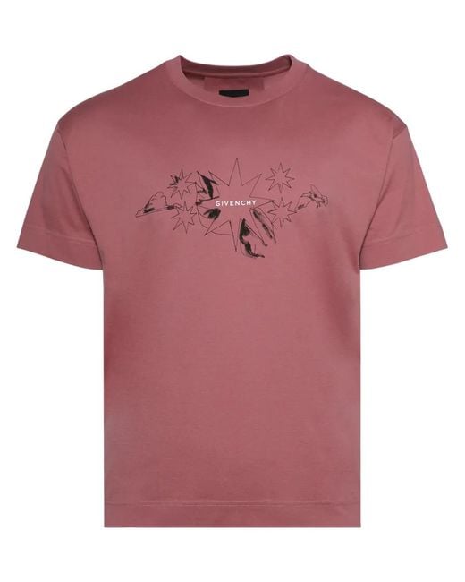 Givenchy Pink Illustration-Print T-Shirt for men