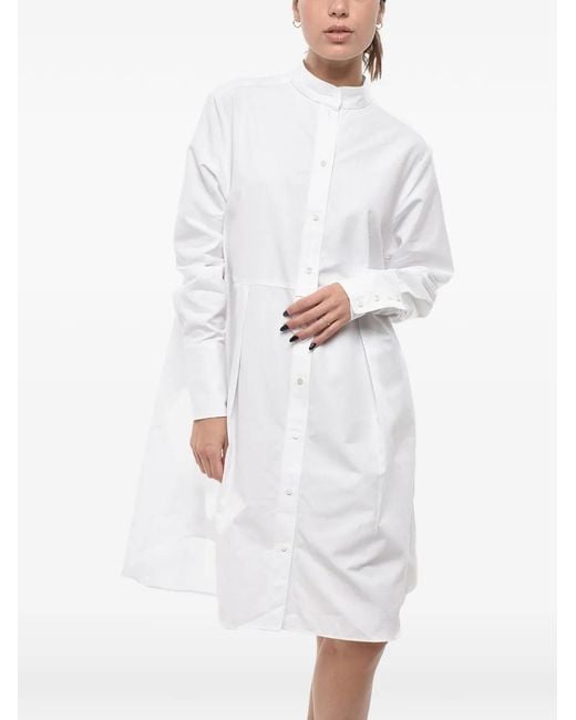 Ines De La Fressange Paris White Martina Oversized-Fit Midi Shirt Dress