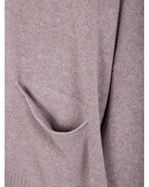 Ma'ry'ya Purple Two-Pocket Roll-Neck Sweater