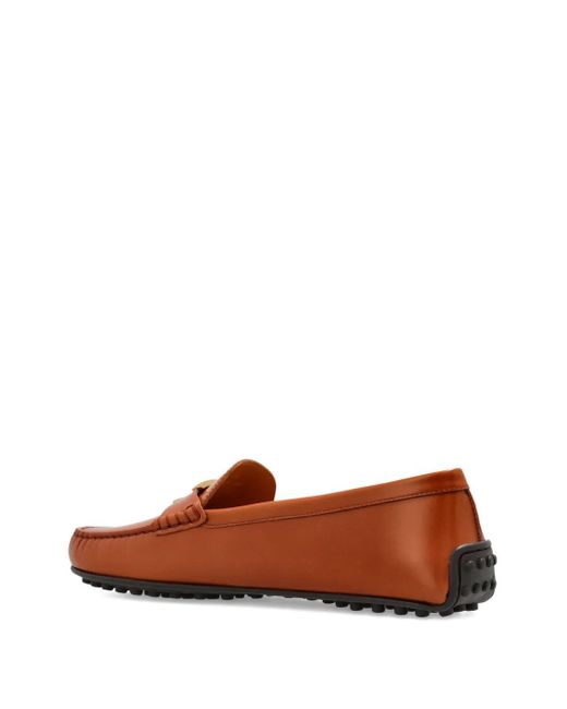 Tod's Brown T Timeless Leather Loafers