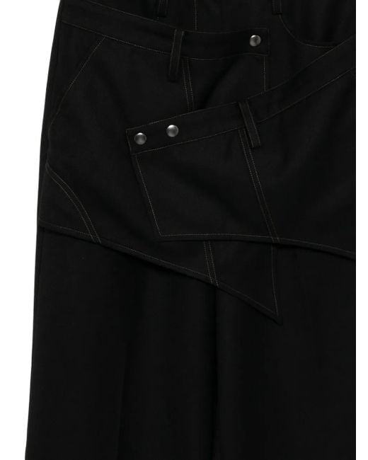 ANDERSSON BELL Black Crossover-Wrap Trousers