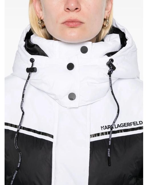 Karl Lagerfeld Black Colour Block Design Down Jacket