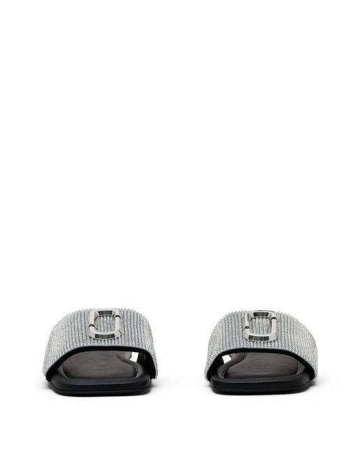 Marc Jacobs Black Rhinestone J Marc Sandals