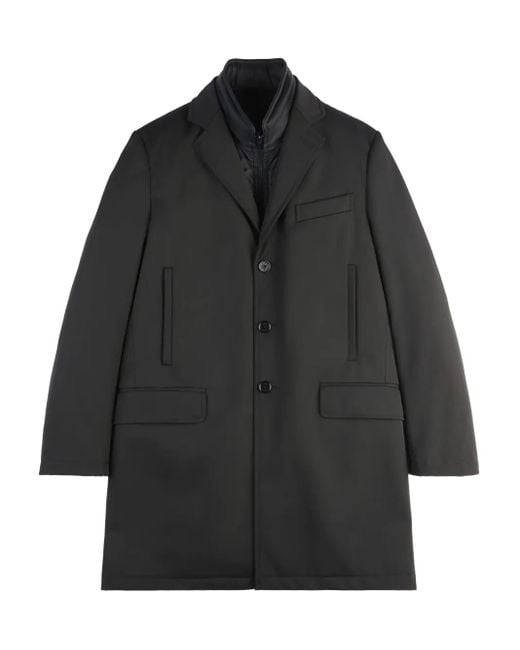 Fay Black Three-Button Single-Breasted Coat for men