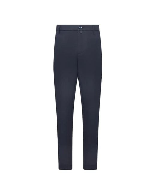 Jacob Cohen Blue Logo-Patch Trousers for men