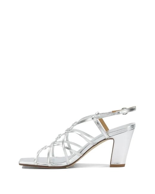 Aeyde White Acacia Laminated-Finish Sandals