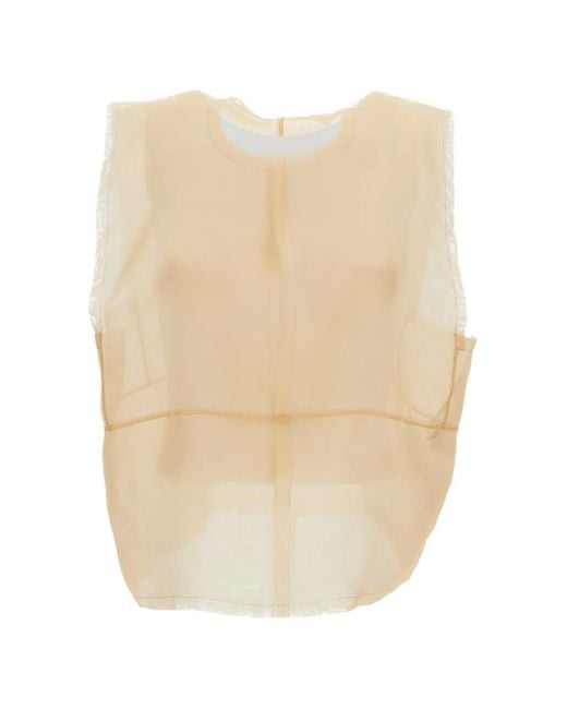 Hui Milano Natural Ciro Sheer Silk-Organza Top