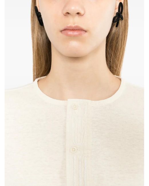 Kinyan Lam White Hand-Embroidered Cardigan