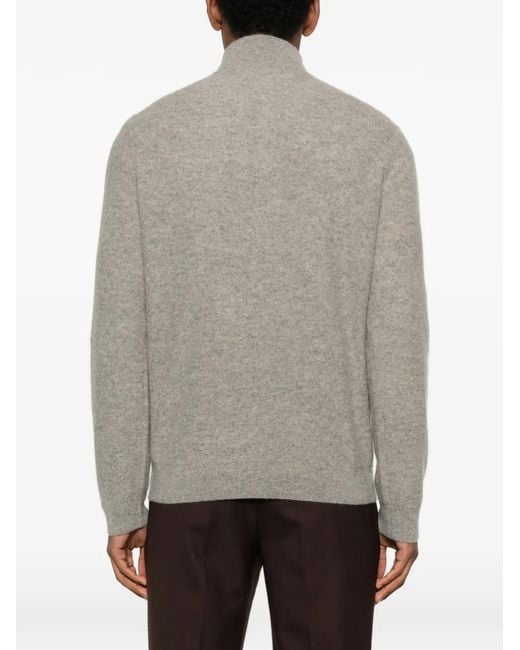 Vince Gray Zip Mock-Neck Sweater for men