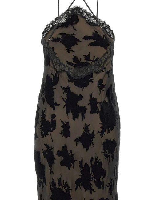 Rixo Black Harlan Lace-Devoré Midi Dress