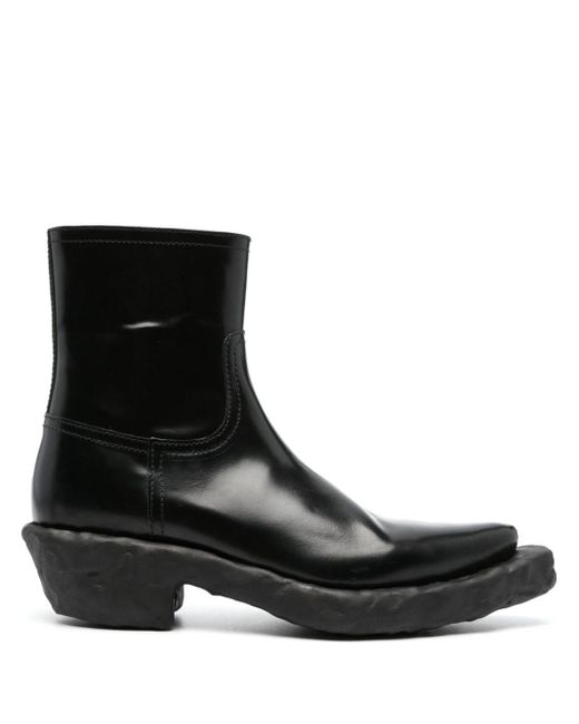 Camper Black Venga Leather Ankle Boots
