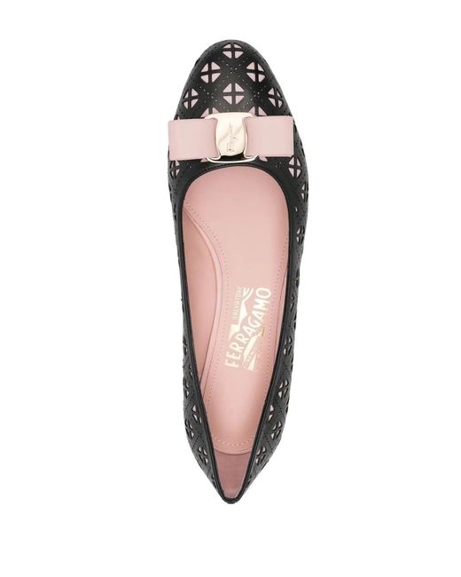 Ferragamo Brown Vara 35Mm Cut-Out Pumps