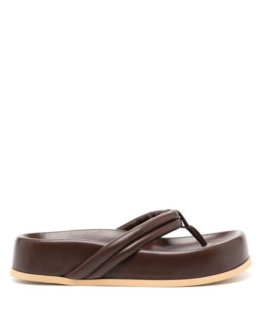 Gia Borghini Brown Frederique 40mm Leather Sandals