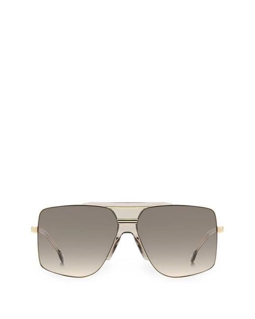 Victoria Beckham Gray Oversized Pilot-Frame Sunglasses