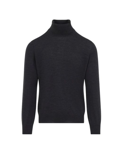 Brunello Cucinelli Blue Roll-Neck Wool Sweater for men