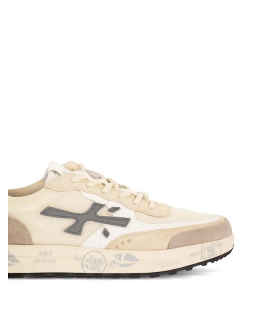 Premiata White Nous 8064 Lace-Up Logo-Detail Sneakers for men