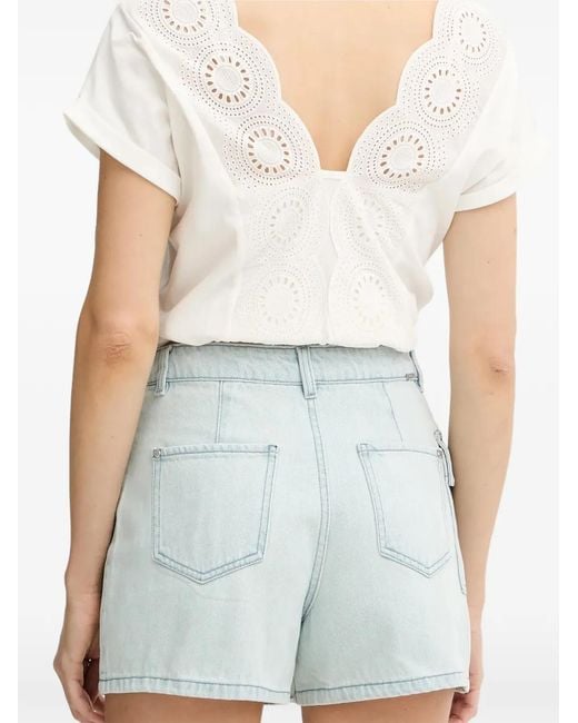 Morgan Blue Wrap-Front Mini Shorts