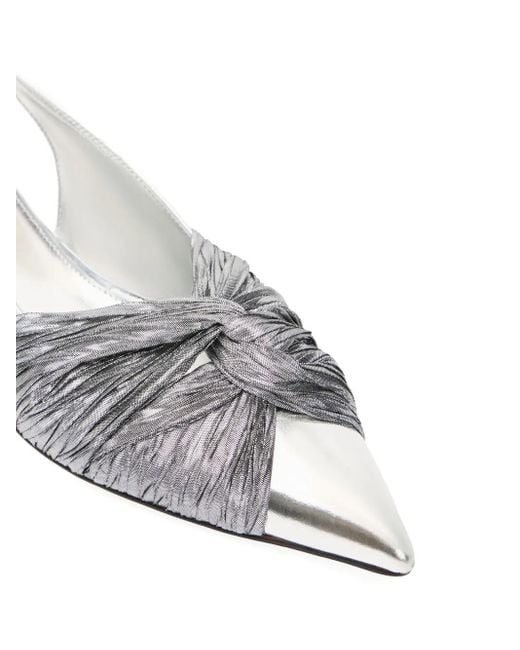 Roberto Cavalli White Metallic Leather Pumps