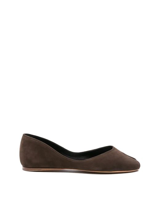Jude Brown Open-Toe Ballet Flats
