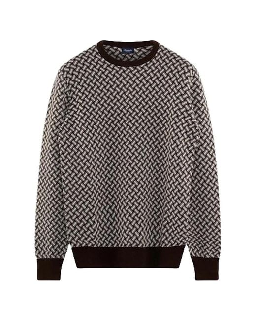 Drumohr Gray Crew-Neck Sweater for men