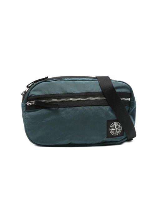 Stone Island Green Compass-Patch Belt Bag for men